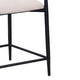 Nath Counter Height Chair Set of 2 | Gold Metal Arms | White Cushions | Black