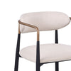 Nath Counter Height Chair Set of 2 | Gold Metal Arms | White Cushions | Black