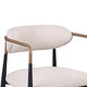 Nath Counter Height Chair Set of 2 | Gold Metal Arms | White Cushions | Black