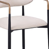 Nath Counter Height Chair Set of 2 | Gold Metal Arms | White Cushions | Black