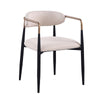 Nean Dining Side Chair Set of 2 | Gold Metal Arms | White Cushions | Black