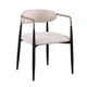 Nean Dining Side Chair Set of 2 | Gold Metal Arms | White Cushions | Black