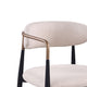Nean Dining Side Chair Set of 2 | Gold Metal Arms | White Cushions | Black