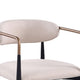 Nean Dining Side Chair Set of 2 | Gold Metal Arms | White Cushions | Black