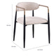 Nean Dining Side Chair Set of 2 | Gold Metal Arms | White Cushions | Black
