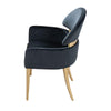 Noth Dining Armchair Set of 2 | Foam Fill Black Cushions | Matte Gold