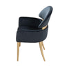 Noth Dining Armchair Set of 2 | Foam Fill Black Cushions | Matte Gold
