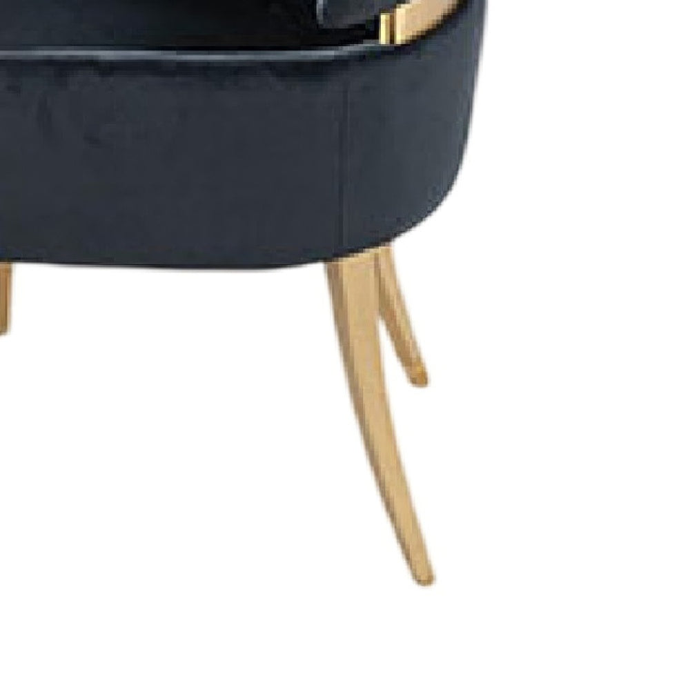 Noth Dining Armchair Set of 2 | Foam Fill Black Cushions | Matte Gold