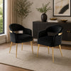 Noth Dining Armchair Set of 2 | Foam Fill Black Cushions | Matte Gold