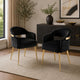 Noth Dining Armchair Set of 2 | Foam Fill Black Cushions | Matte Gold