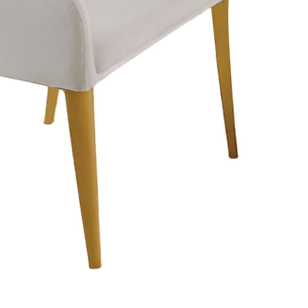 Noth Dining Armchair Set of 2 | Foam Fill White Cushions | Matte Gold