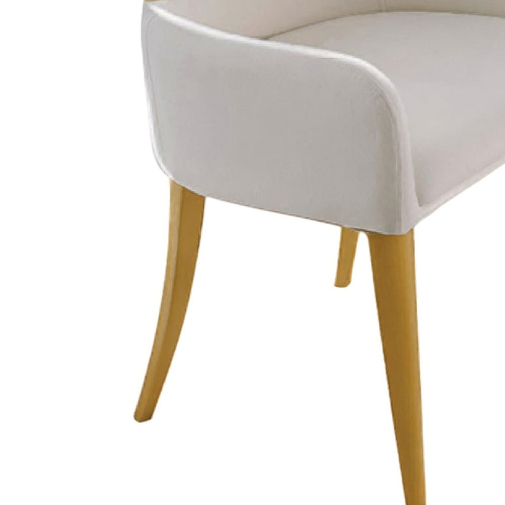 Noth Dining Armchair Set of 2 | Foam Fill White Cushions | Matte Gold