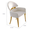 Noth Dining Armchair Set of 2 | Foam Fill White Cushions | Matte Gold