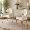 Noth Dining Armchair Set of 2 | Foam Fill White Cushions | Matte Gold