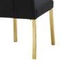 Hols Parson Dining Side Chair Set of 2 | Channeled Black Fabric | Gold Steel