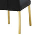 Hols Parson Dining Side Chair Set of 2 | Channeled Black Fabric | Gold Steel