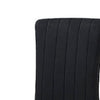 Hols Parson Dining Side Chair Set of 2 | Channeled Black Fabric | Gold Steel