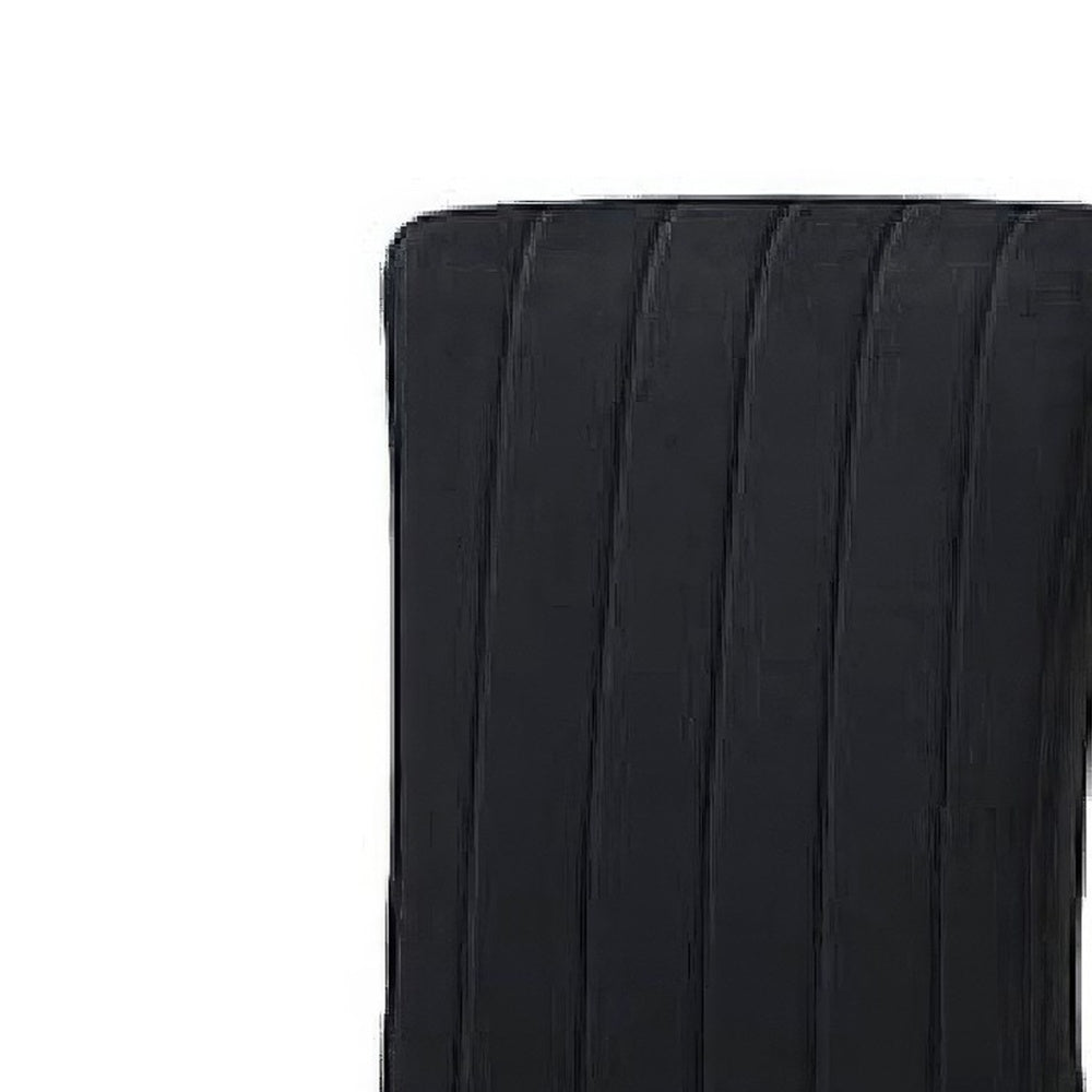 Hols Parson Dining Side Chair Set of 2 | Channeled Black Fabric | Gold Steel