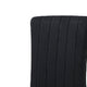 Hols Parson Dining Side Chair Set of 2 | Channeled Black Fabric | Gold Steel