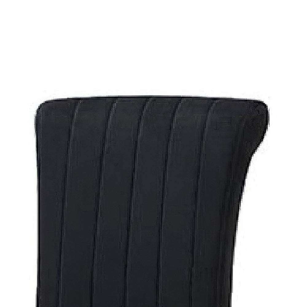Hols Parson Dining Side Chair Set of 2 | Channeled Black Fabric | Gold Steel