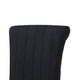 Hols Parson Dining Side Chair Set of 2 | Channeled Black Fabric | Gold Steel