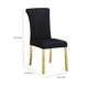 Hols Parson Dining Side Chair Set of 2 | Channeled Black Fabric | Gold Steel