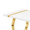 Hols Dining Table | Gold B&ing on White Top | O-Shaped Steel Legs 60"