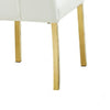 Hols Parson Dining Side Chair Set of 2 | Channeled White Fabric | Gold Steel Base