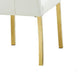 Hols Parson Dining Side Chair Set of 2 | Channeled White Fabric | Gold Steel Base