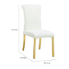 Hols Parson Dining Side Chair Set of 2 | Channeled White Fabric | Gold Steel Base