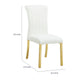 Hols Parson Dining Side Chair Set of 2 | Channeled White Fabric | Gold Steel Base