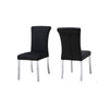 Hols Parson Dining Side Chair Set of 2 | Black Fabric | Silver Steel Base