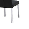 Hols Parson Dining Side Chair Set of 2 | Black Fabric | Silver Steel Base