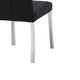 Hols Parson Dining Side Chair Set of 2 | Black Fabric | Silver Steel Base