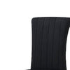Hols Parson Dining Side Chair Set of 2 | Black Fabric | Silver Steel Base