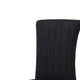 Hols Parson Dining Side Chair Set of 2 | Black Fabric | Silver Steel Base