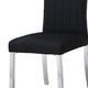 Hols Parson Dining Side Chair Set of 2 | Black Fabric | Silver Steel Base