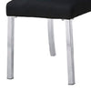Hols Parson Dining Side Chair Set of 2 | Black Fabric | Silver Steel Base