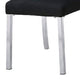 Hols Parson Dining Side Chair Set of 2 | Black Fabric | Silver Steel Base