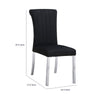 Hols Parson Dining Side Chair Set of 2 | Black Fabric | Silver Steel Base