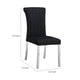Hols Parson Dining Side Chair Set of 2 | Black Fabric | Silver Steel Base