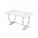 Hols Dining Table | Silver B&ing on White Top | O-Shaped Steel Legs 60"