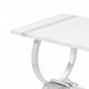 Hols Dining Table | Silver B&ing on White Top | O-Shaped Steel Legs 60"