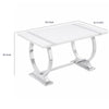 Hols Dining Table | Silver B&ing on White Top | O-Shaped Steel Legs 60"