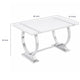 Hols Dining Table | Silver B&ing on White Top | O-Shaped Steel Legs 60"