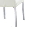 Hols Parson Dining Side Chair Set of 2 | White Fabric | Silver Steel