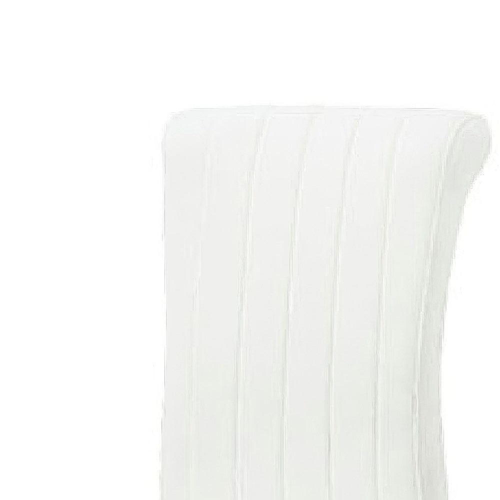 Hols Parson Dining Side Chair Set of 2 | White Fabric | Silver Steel