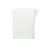 Hols Parson Dining Side Chair Set of 2 | White Fabric | Silver Steel