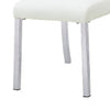 Hols Parson Dining Side Chair Set of 2 | White Fabric | Silver Steel