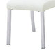 Hols Parson Dining Side Chair Set of 2 | White Fabric | Silver Steel
